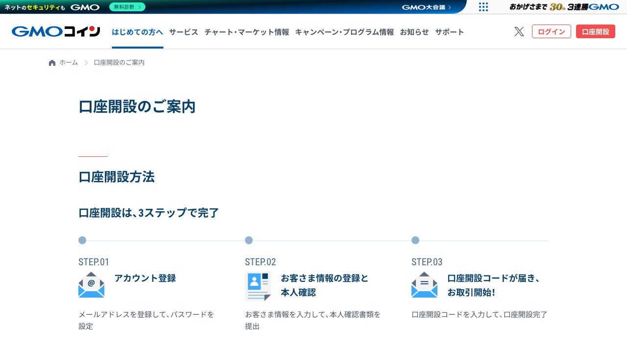 GMOコインの口座開設方法